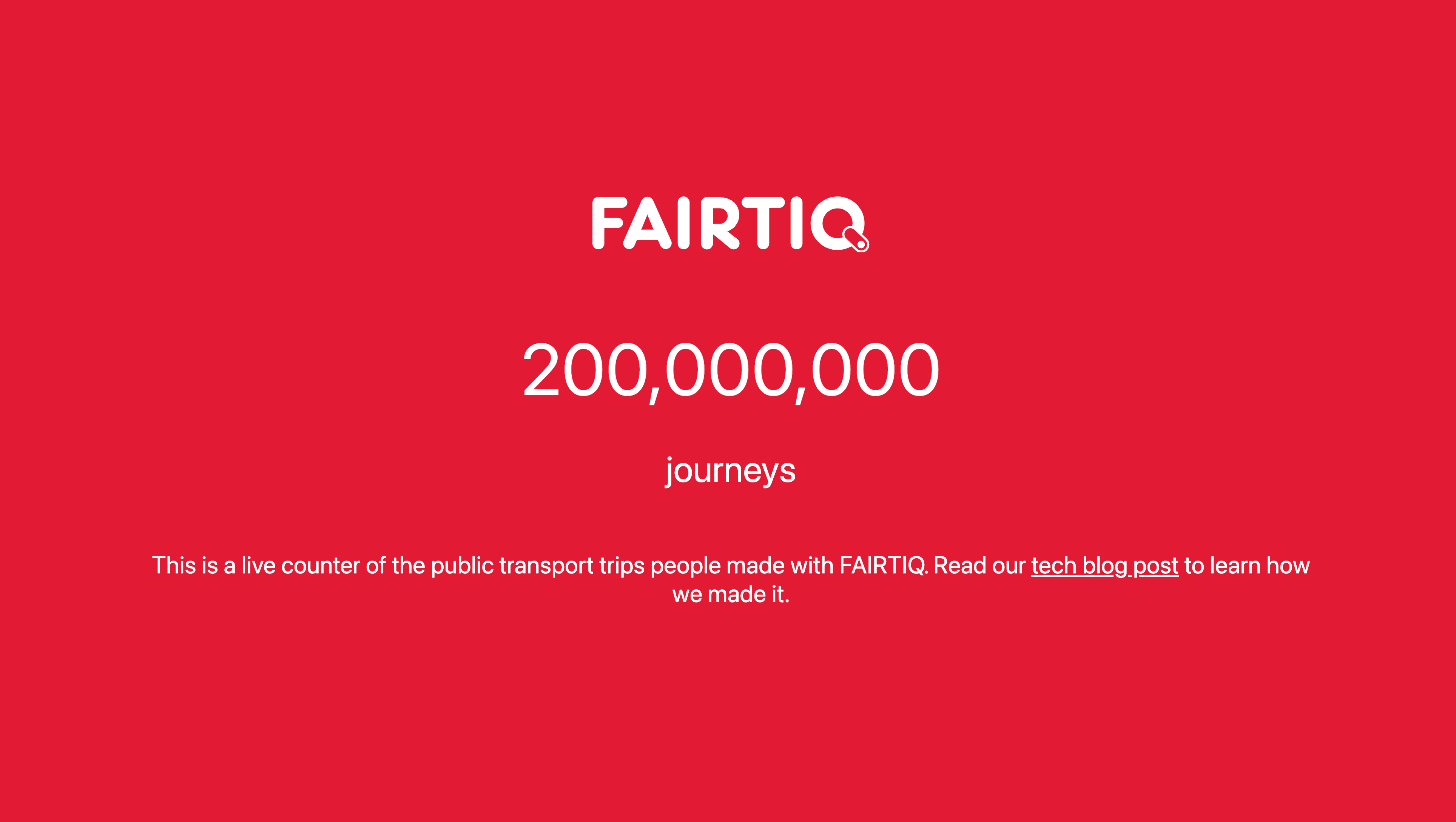 FAIRTIQ hits record high: 200 million journeys processed since 2016